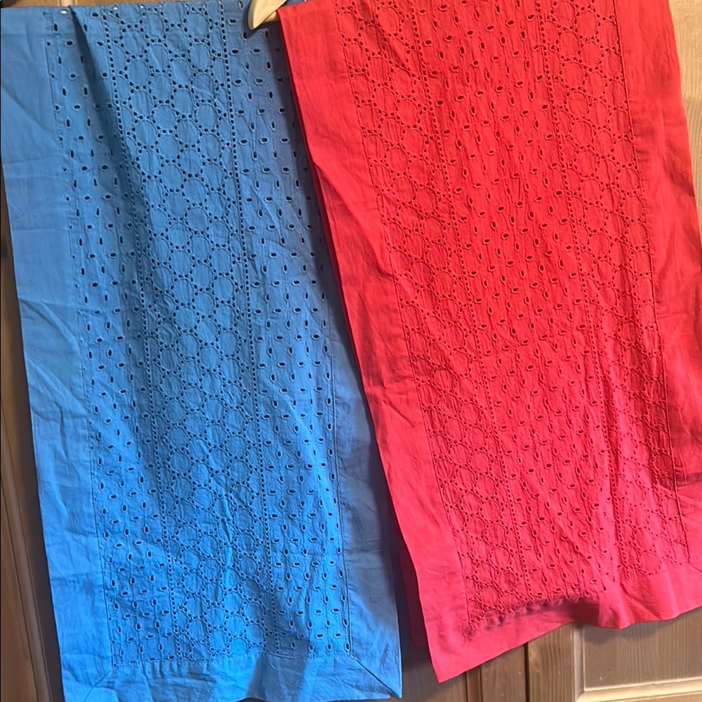 Bundle or 2 Diva Cotton Table Runners; Blue & Red 14 x 72 - Picture 2 of 10